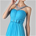A-Line Halter Crystal Ball Gown Dress (D235)