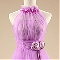 A-Line Halter Flower Ball Gown Dress (D244)
