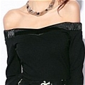A-Line Off-the-shoulder Applique Little Black Dress (A162)