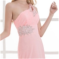 A-Line One Shoulder Crystal Floor-Length Prom Dress