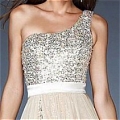 A-Line One Shoulder Sequins Floor-Length Prom Dress
