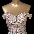 A-Line Strapless Crystal Prom Dress (D161)