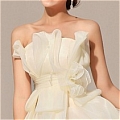A-Line Strapless Lace Knee-Length Evening Dress