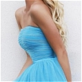 A-Line Strapless Lace Knee-Length Party Dress