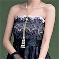 A-Line Strapless Lace Little Black Dress (A144)