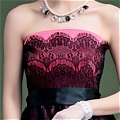 A-Line Strapless Lace Little Black Dress (A145)