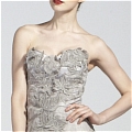 A-Line Strapless Lace Short Mini Grey Prom Dress