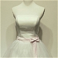A-Line Strapless Sash Ribbon Knee-Length Party Dress