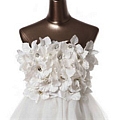 A-Line Strapless Flower Short Mini Prom Dress