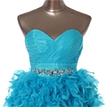 A-Line Sweetheart Tiers Prom Dress (D219)