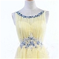 Ball Gown Jewel Neck Line Ruching Floor-Length Party Dress
