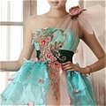 Ball Gown One Shoulder Flower Prom Dress (D55)