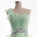 Ball Gown One Shoulder Tiers Court Train Prom Dress