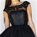 Ball Gown Scoop Neck Lace Short Mini Ball Gown Dress (B21)