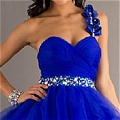 Ball Gown Strapless Crystal Short Mini Prom Dress (D9)