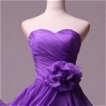 Ball Gown Strapless Flower Sweep Brush Train Party Dress