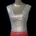Ball Gown V-neck Crystal Evening Dress (D140)