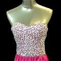 Princess Strapless Crystal Ball Gown Dress (D155)