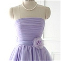 Princess Strapless Flower Knee-Length Prom Dress