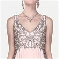 Princess V-neck Beading Tea-Length Ball Gown Dress
