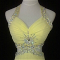 Princess V-neck Crystal Prom Dress (D143)