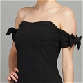 Sheath Column Off-the-shoulder Bow Little Black Dress (A200)