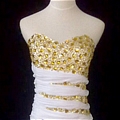Sheath Column Strapless Crystal Ball Gown Dress (D168)