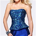 Trumpet Mermaid Strapless Crystal Ball Gown Dress (D150)