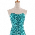 Trumpet Mermaid Strapless Sequins Sweep Brush Train Party Dress