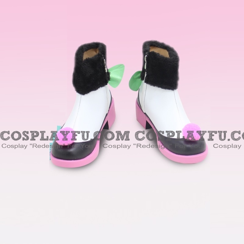 Cosplay Corto Blanco Negro Rosado Zapatos (716)