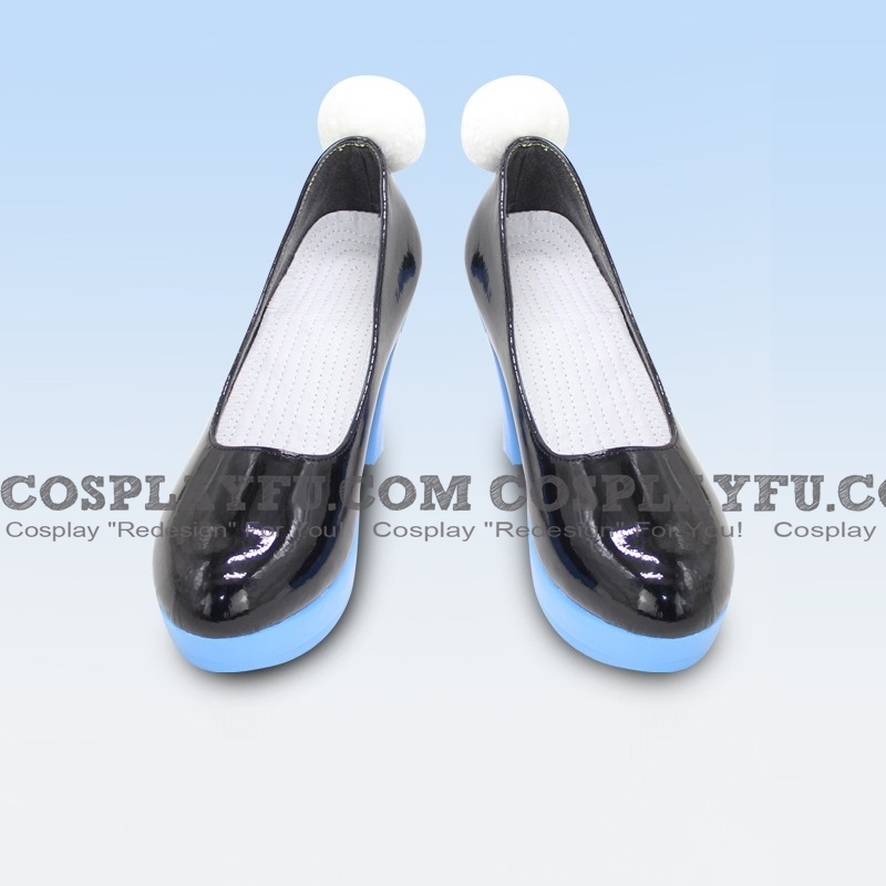 코스프레 Lolita Black Blue Shoes (476)