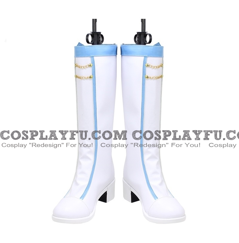 Cosplay Mittel Weiß Blau Stiefel Cosplay (485)