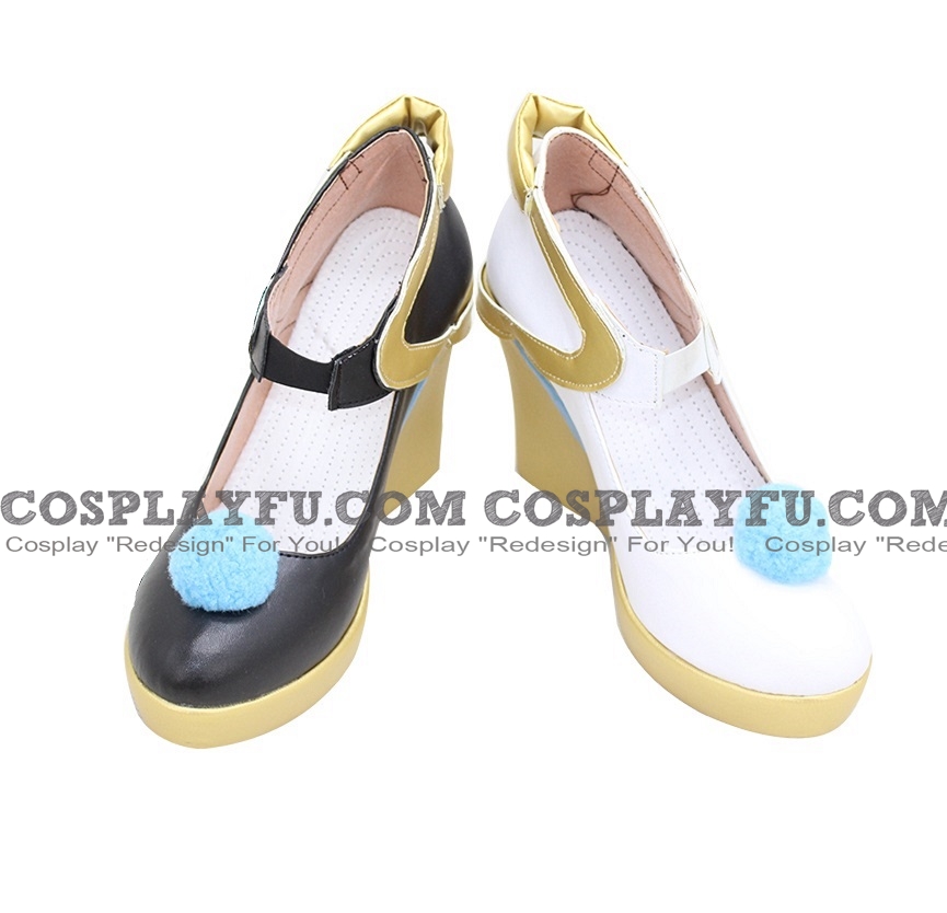 Cosplay Black White with Cotton Balls Shoes (488)