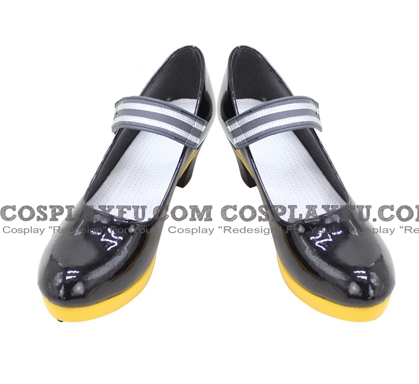 Cosplay Lolita Kawaii Maid Black Yellow Shoes (489)
