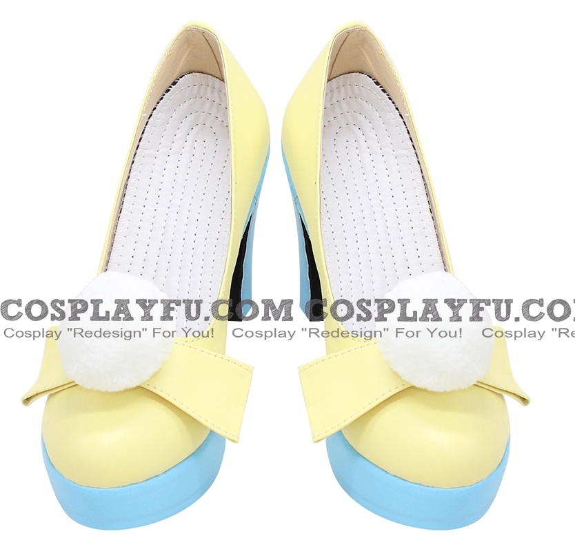 Cosplay Lolita Kawaii Yellow Blue Cotton Balls Shoes (491)