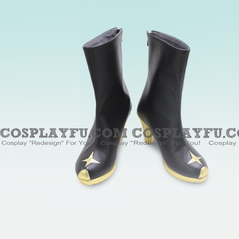 Cosplay kurz Schwarz Goldene Schuhe (307)