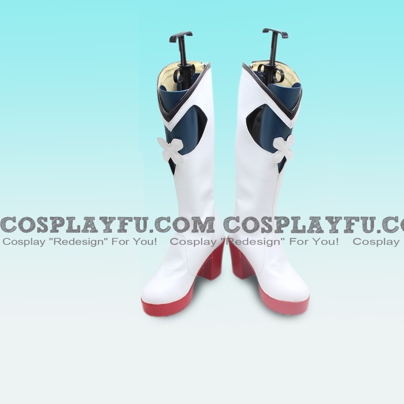 Cosplay Long White Red Boots (985)