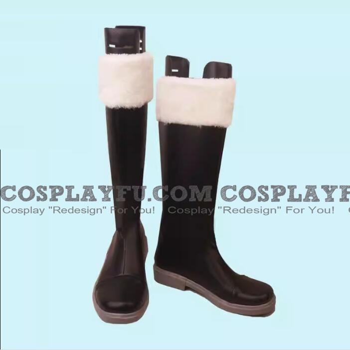 Cosplay Long Brown White Boots (470)