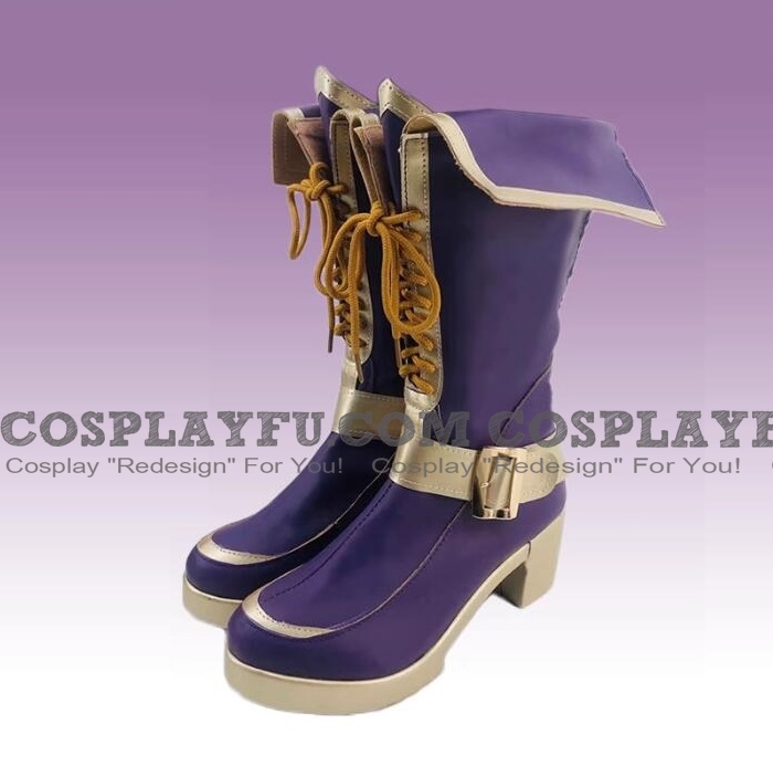 Cosplay Medium Purple Golden Boots (956)