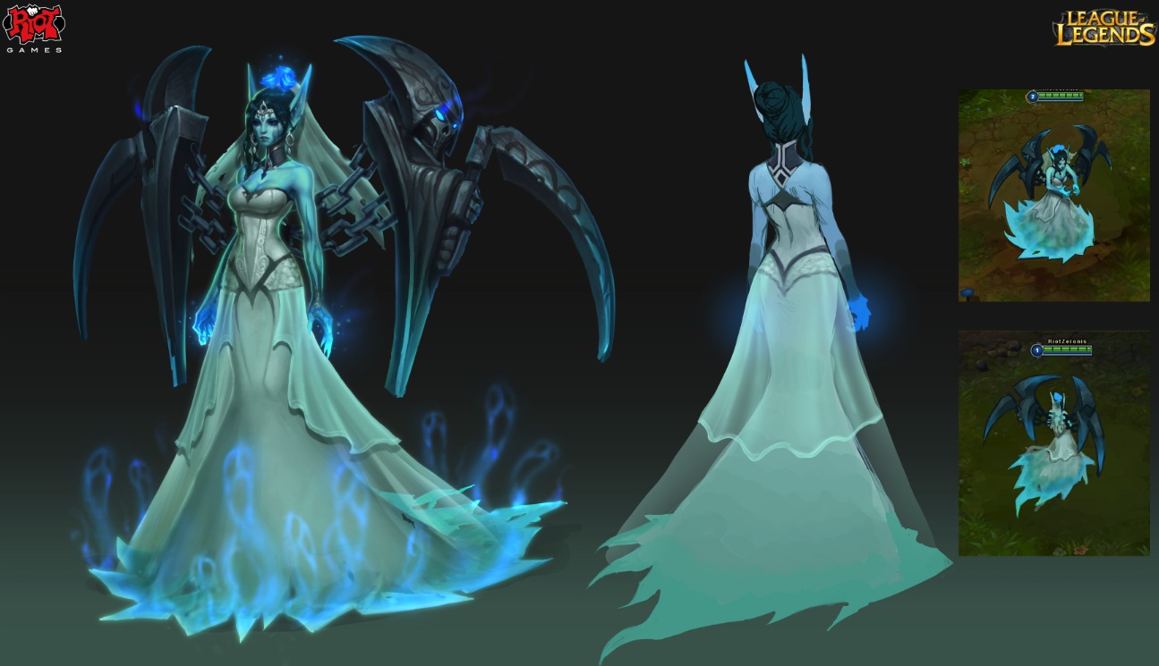 Ghost Bride Morgana Cosplay Costume from League of Legends