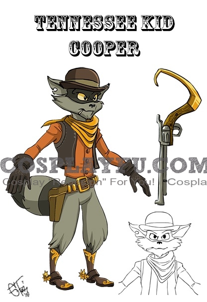 Tennessee Kid Cooper Cosplay Costume from Sly Cooper