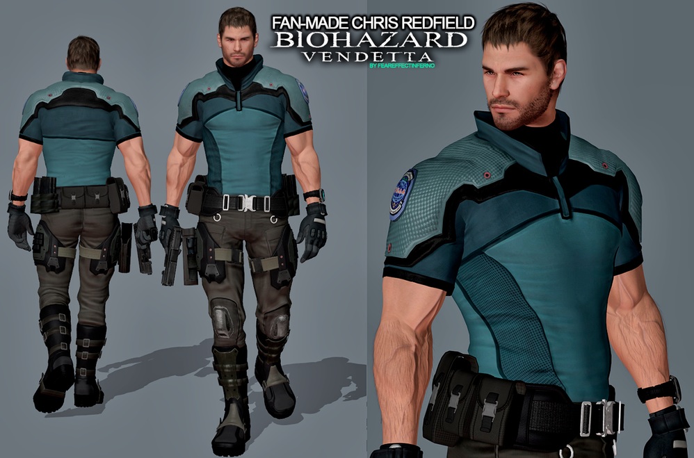 Chris Redfield Cosplay Costume (2nd) from Resident Evil