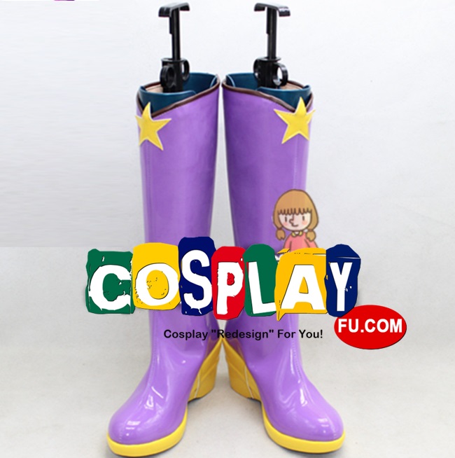 Cosplay Long Purple Yellow Star Boots (152)