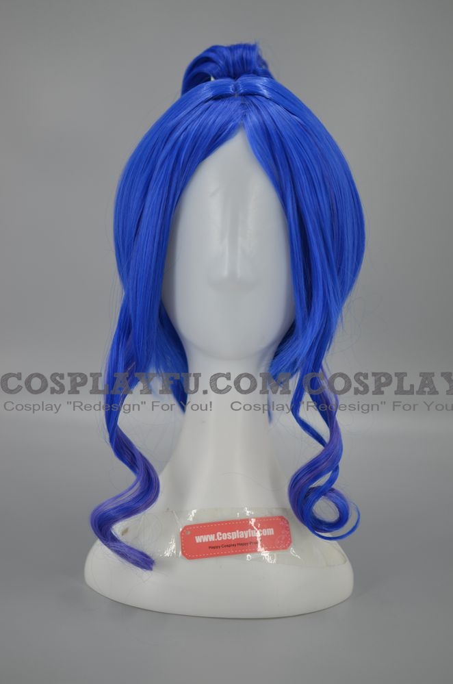 Long Straight Bright Blue Pony Tail Wig (1229)