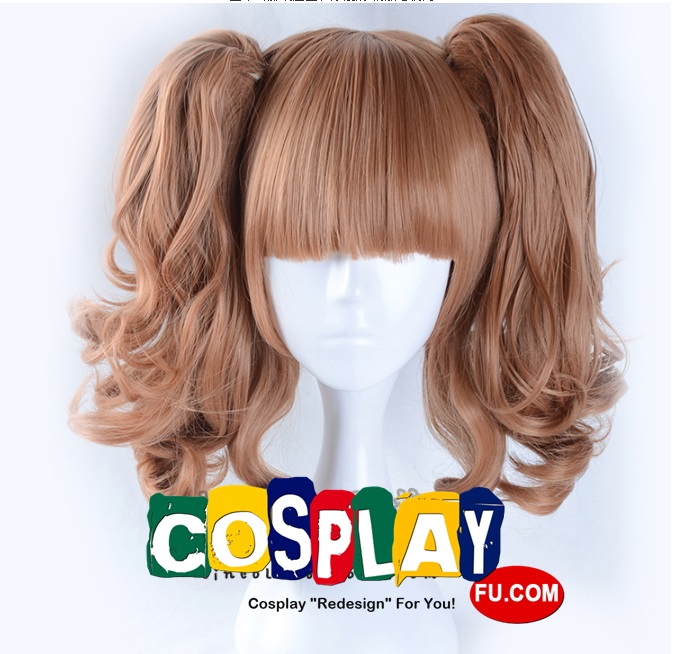 Medium Twin Pony Tails Curly Brown Wig (3022)