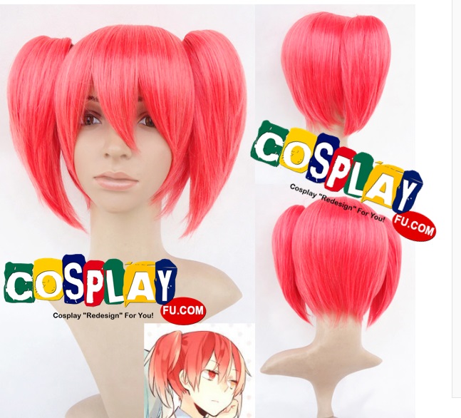 Short Pink Twin Pony Tails Wig (3362)
