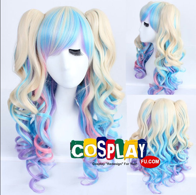 Lungo Twin Pony Tails Curly Mix Colour Parrucca (3229)