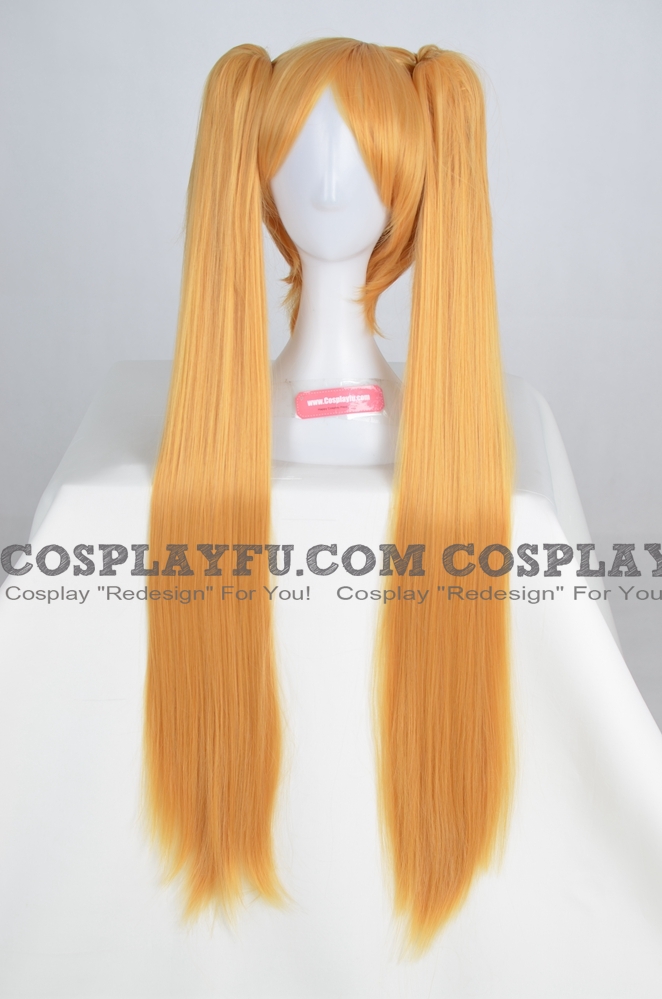 90 cm Longue Twin Pony Tails Blond Perruque (3051)