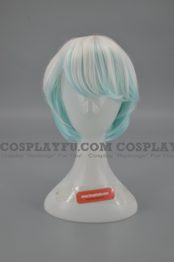 35 cm Short Mixed White and Blue Wig (5628)
