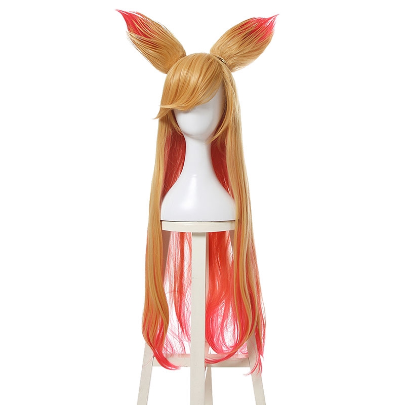 Long Straight Mixed Orange and Blonde Wig (4380)
